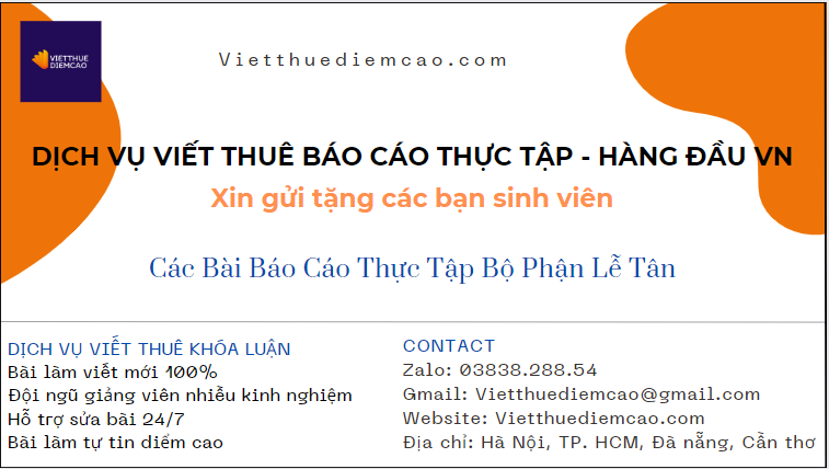 Báo Cáo Thực Tập Bộ Phận Lễ Tân