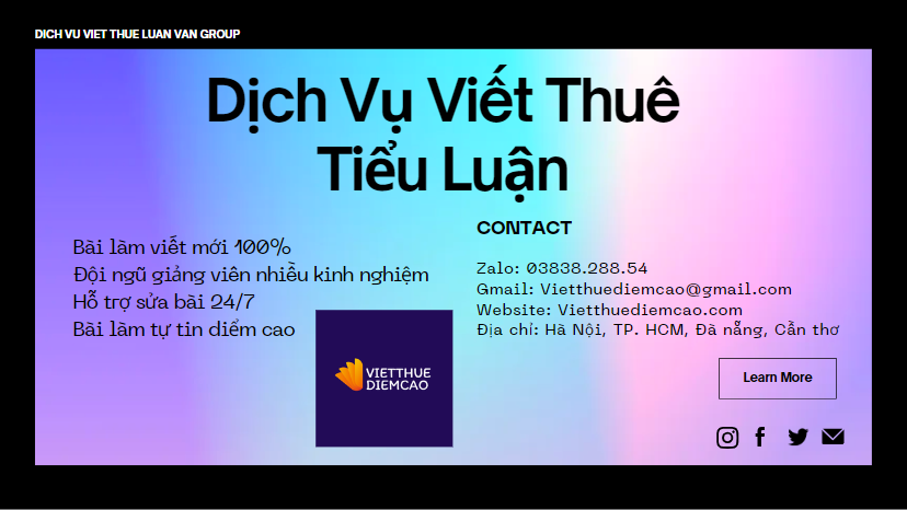 Nhận viết thuê tiểu luận giá sinh viên