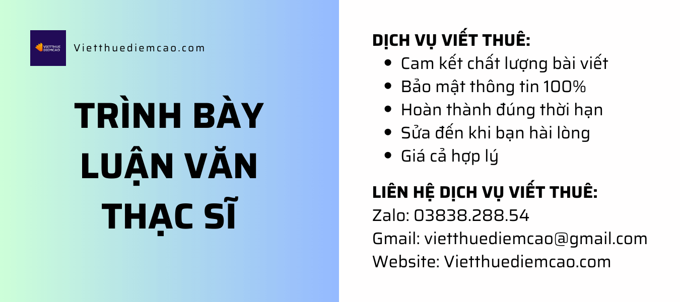 Cách trình bày luận văn thạc sĩ