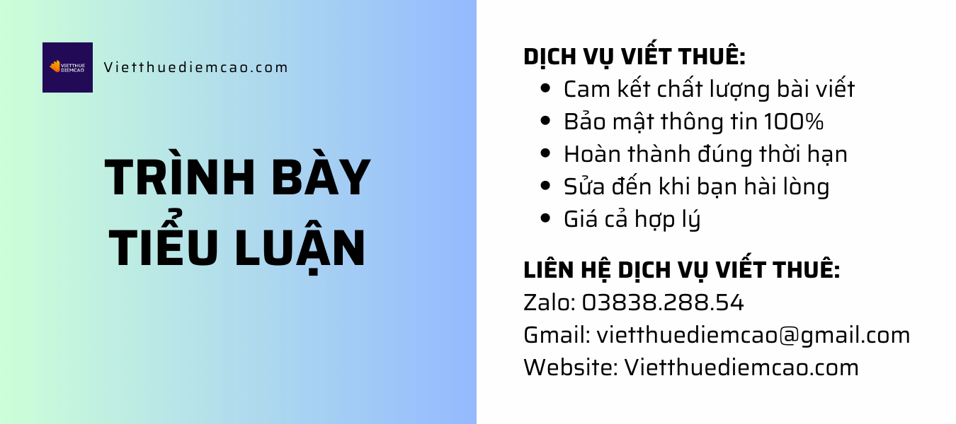 Cách trình bày tiểu luận