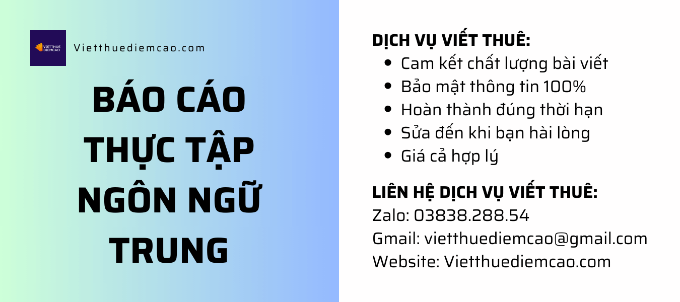 Viết báo cáo thực tập ngành Ngôn ngữ Trung