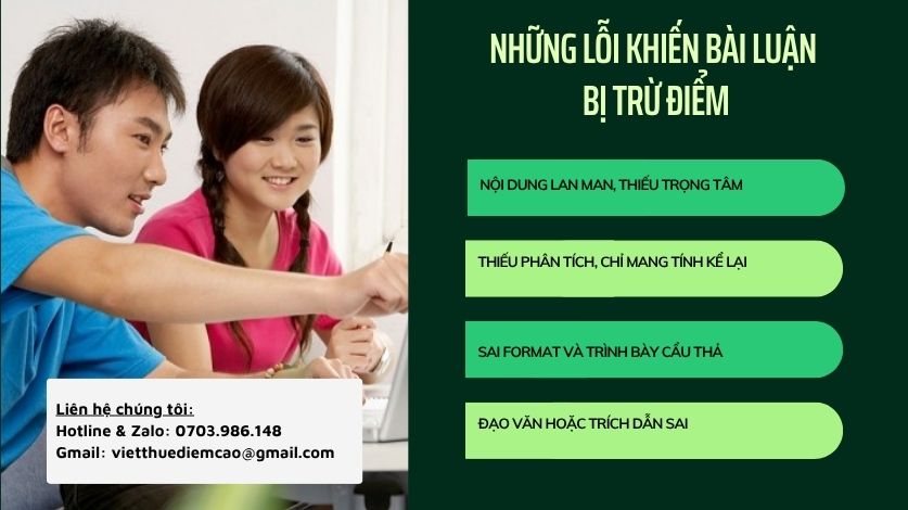 Những lỗi khiến bài luận bị trừ điểm